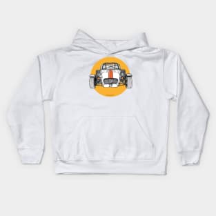 Caterham racing car - front view on circle Kids Hoodie